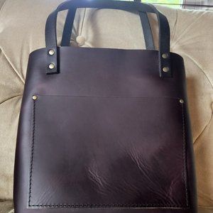 **RETIRED COLOR** Portland Leather Goods Classic Tote Dark Cherry - Small